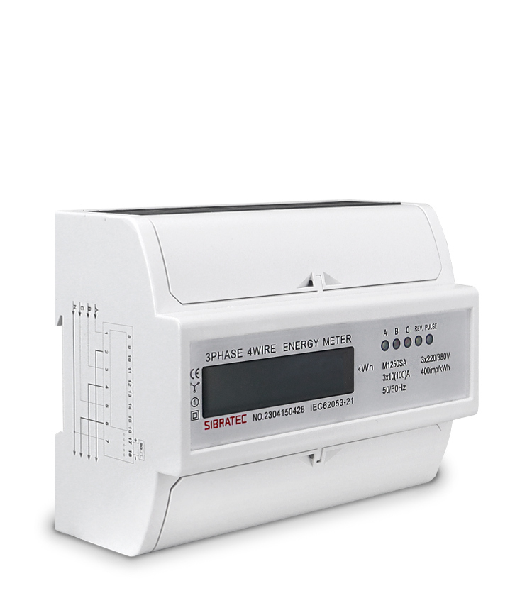 Medidor trifásico de energia elétrica da linha de produtos Sibratec.